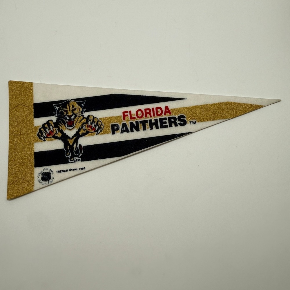 Florida Panthers Vintage 90s Trench NHL Hockey Mini Pennant 9"x4" Felt Banner‎